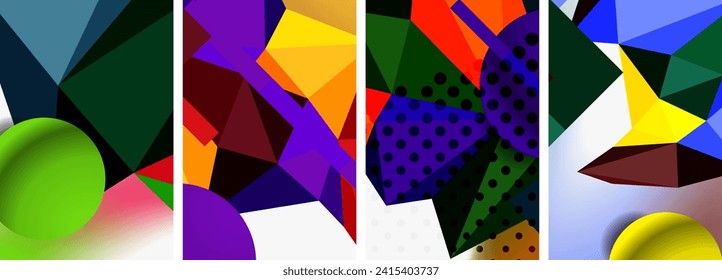 3d sphere and 3d low poly triangle design. Vector illustration For Wallpaper, Banner, Background, Card, Book Illustration, landing page
