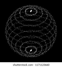 3d sphere made of points. Particle circle. Abstract vector sphere. ?ircular 3d ornament. Vector ilustration.