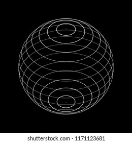 3d sphere made of points. Particle circle. Abstract vector sphere. ?ircular 3d ornament. Vector ilustration.
