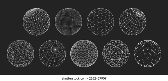 3D sphere mesh grid, globe or ball in circle net wire, vector digital earth. 3D sphere in wireframe or geometric network in dots and lines or mesh grid frames, science and technology object
