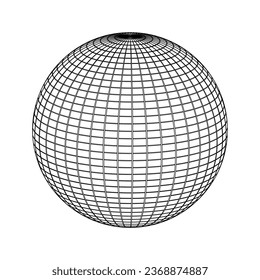 3d sphere outline. vector illustration. on white backround