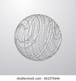 3D sphere of particles. Futuristic vector illustration. HUD element. Technology concept