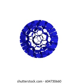 3d Sphere from particles. Isolated on white background.Vector illustration.