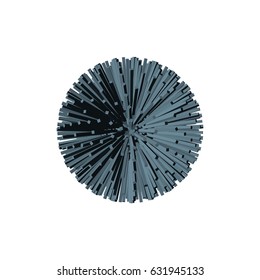 3d Sphere from particles. Isolated on white background.Vector illustration.