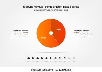 3d sphere, percentage infographics. Element of chart, graph, diagram with 2 options - parts, processes, timeline. Vector business template for presentation, workflow layout, annual report, web