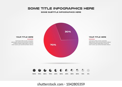 3d sphere, percentage infographics. Element of chart, graph, diagram with 2 options - parts, processes, timeline. Vector business template for presentation, workflow layout, annual report, web