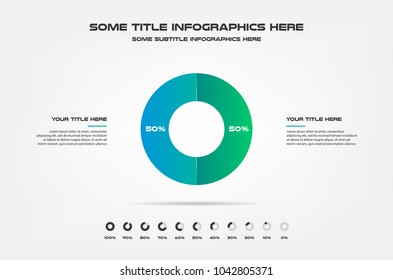 3d sphere, percentage infographics. Element of chart, graph, diagram with 2 options - parts, processes, timeline. Vector business template for presentation, workflow layout, annual report, web