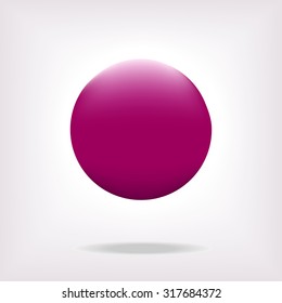 3D sphere pink vector illustration.
