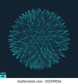 3.ª Esfera Con Picos. Resumen de objeto geométrico. Ilustración vectorial.