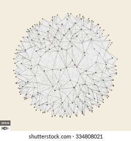 3d Sphere With Prickles. Abstract Geometric Object. Vector Illustration.
