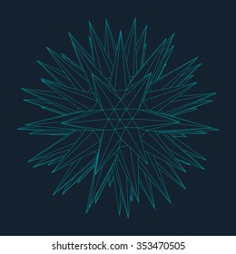 3d Sphere With Prickles. Abstract Geometric Object. Vector Illustration.