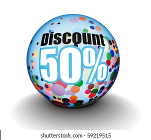 3d sphere sale design, vector illustration