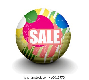 3d sphere sale design, vector illustration
