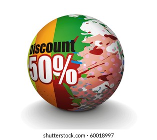 3d sphere sale design, vector illustration