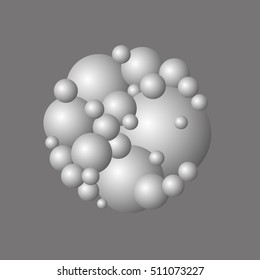 3D sphere. Set of spheres with gradient. Vector illustration
