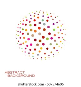 3d sphere vector illustration.  Colorful abstract background design element consists of dots.