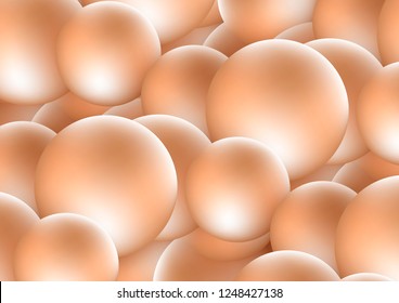 3d spheres abstract background. Bright dynamic shapes vector illustration