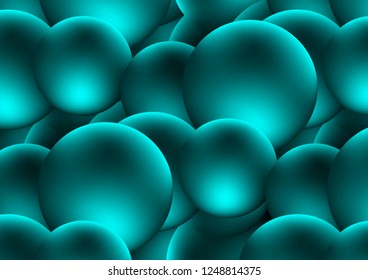 3d spheres abstract background. Bright dynamic shapes vector illustration