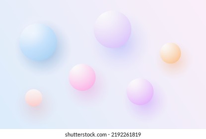 3D spheres background with many floating multicolored balls, vector illustration background.