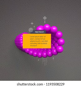 3D-Kugeln-Zusammensetzung. Kunstelement im futuristischen Technologiestil. Vektorgrafik für Web-Design, Technologie, Marketing, Website, Business-Präsentation. 