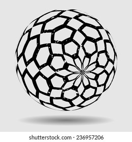 3d Spheres in Grunge Style. Abstract Globe for Business Icons. 