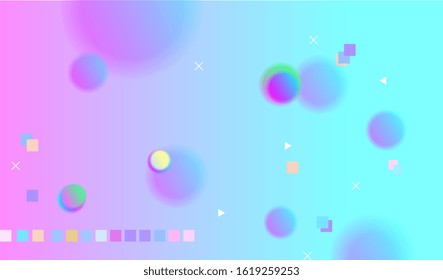 3d spheres. Trendy science background. Border frame. Vector artwork. Minimalism concept. Print, poster, banner, wallpaper, card. Blue, pink, yellow, green, purple pastel colors.