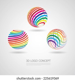 3D Spherical Logo Elements Set