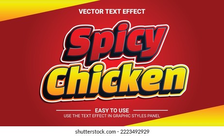 3d spicy chicken editable text effect