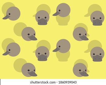 3d Spinning Platypus Head Cartoon Character Illustration Seamless Background