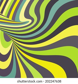 3d fondo abstracto espiral. Ilustración óptica Art. Vector. 