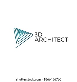 Logotipo del botón de reproducción de resumen espiral 3D