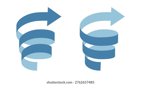 3D Spiral Arrow Icon Set