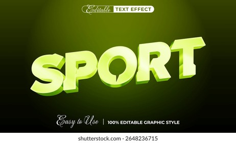 3d sport text style effect template editable text effect