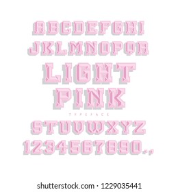 3d Sporty Vintage Font. Alphabet with latin letters and numbers