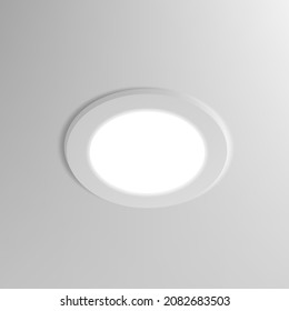 3D Spot LED Light In Stretch Ceiling. EPS10 Vector