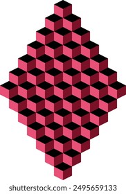 3D sqaure cubic shaped pattern design