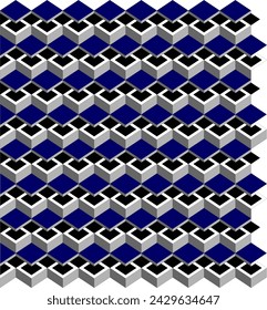 Fondo cuadrado 3D en azul negro