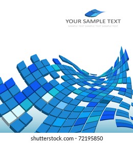 3D square background vector illustration