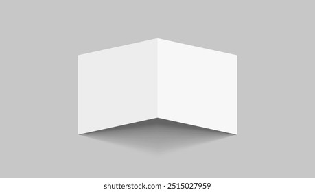 Plantilla de maqueta de folleto transparente Bifold cuadrado 3D. Vector EPS10