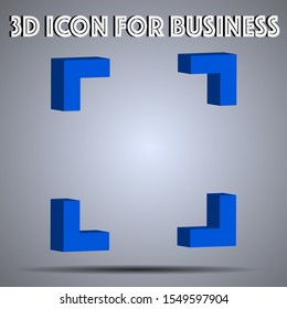 3D Square Blue Frame Icon vector illustration. Technology theme icon from iot set. Isometric flat seo design. Digital web objects and symbols for app, vlog, blog, business, social media