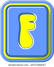 3D Square Button Letter Alphabet Vector Element