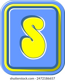 3D Square Button Letter Alphabet Vector Element