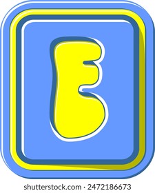 3D Square Button Letter Alphabet Vector Element