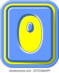 Elemento de Vector de alfabeto de letra de Botón cuadrado 3D