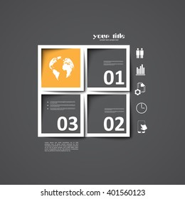 3d square infographic template