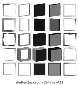 Disposition carrée 3D. Conception de bloc isométrique. Image vectorielle de cube géométrique. Grille abstraite d'ombre.