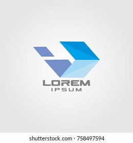 3d square logo