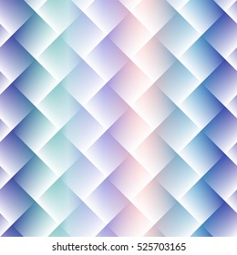 3d square mosaic seamless pattern. Vintage colorful texture with rainbow colors. Vector illustration.