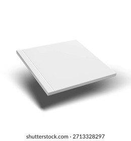 Cuaderno Cuadrado 3D O Maqueta De Revista Con Plantilla De Cubierta En Blanco. Vector EPS10