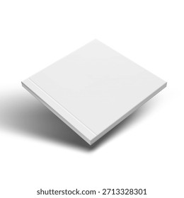 Cuaderno Cuadrado 3D O Maqueta De Revista Con Plantilla De Cubierta En Blanco. Vector EPS10